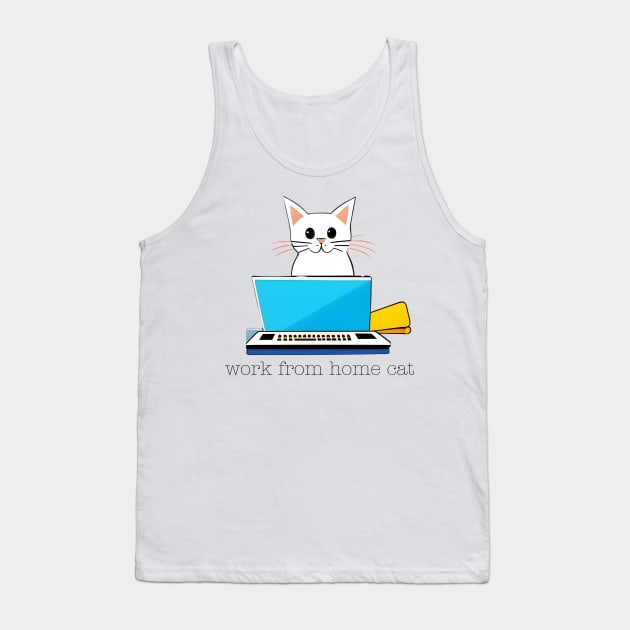 Wfh Cat Tank Top by geeklyshirts